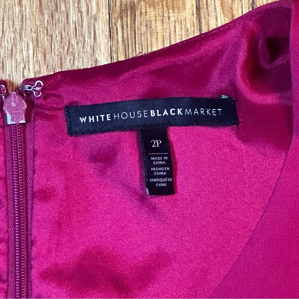 White House Black Market Shift Dress Womens size 2P Elegant Red Sleeveless party - Picture 3 of 5